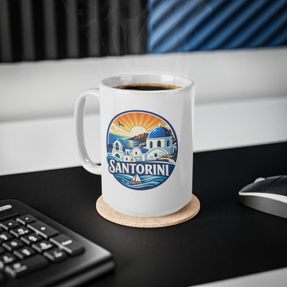 Santorini Ceramic Coffee Mug — Greece Travel Souvenir 11oz/15oz