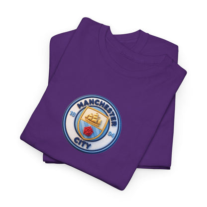 Manchester City Crest Unofficial 3D T-Shirt — Minimal Soccer Logo Tee
