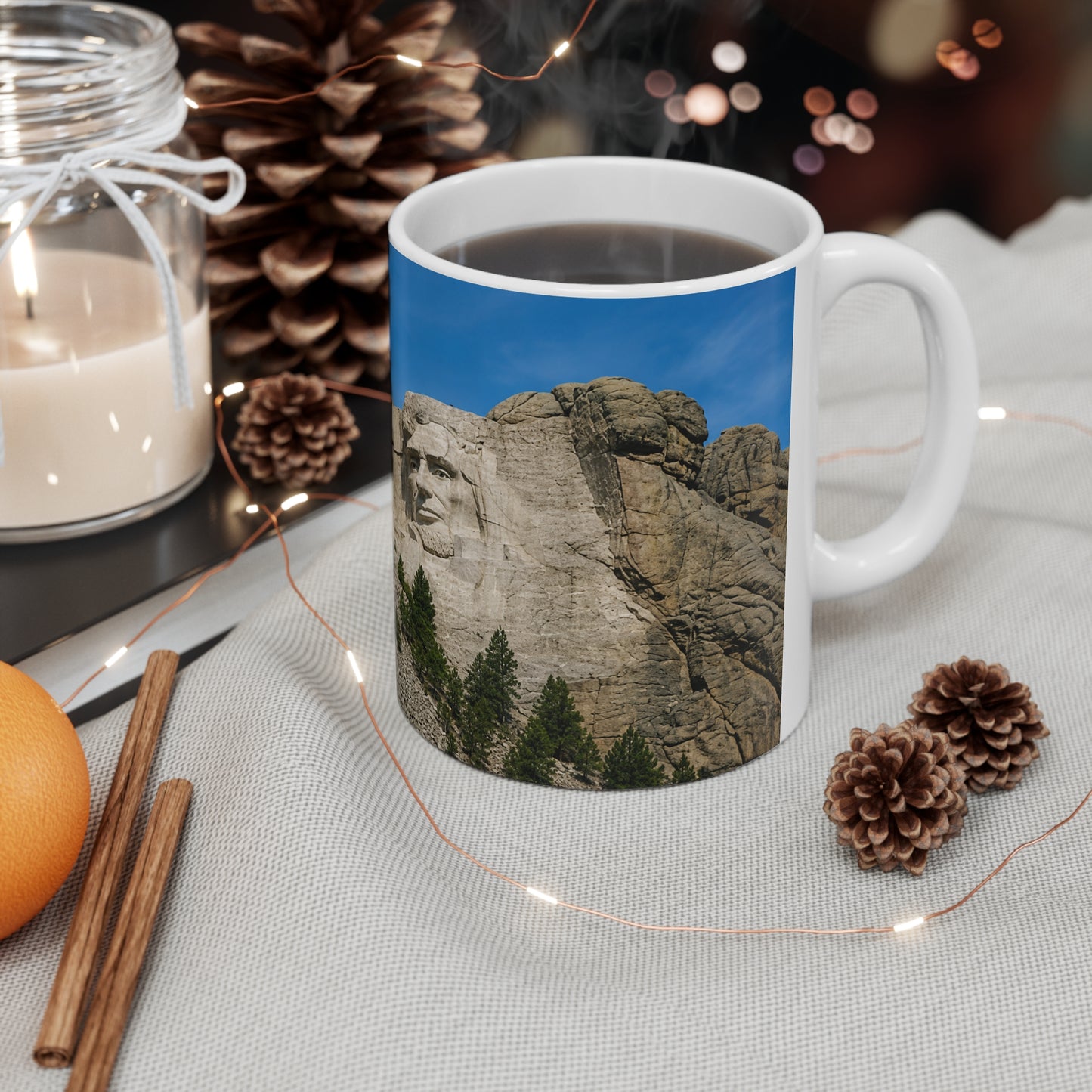 Mount Rushmore Photo Mug — Scenic Presidential Landmark Ceramic Coffee Cup (11oz, 15oz)
