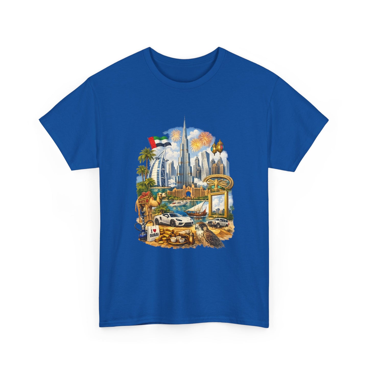 Dubai Skyline Beach Vacation T-Shirt – Retro Travel Collage Tee
