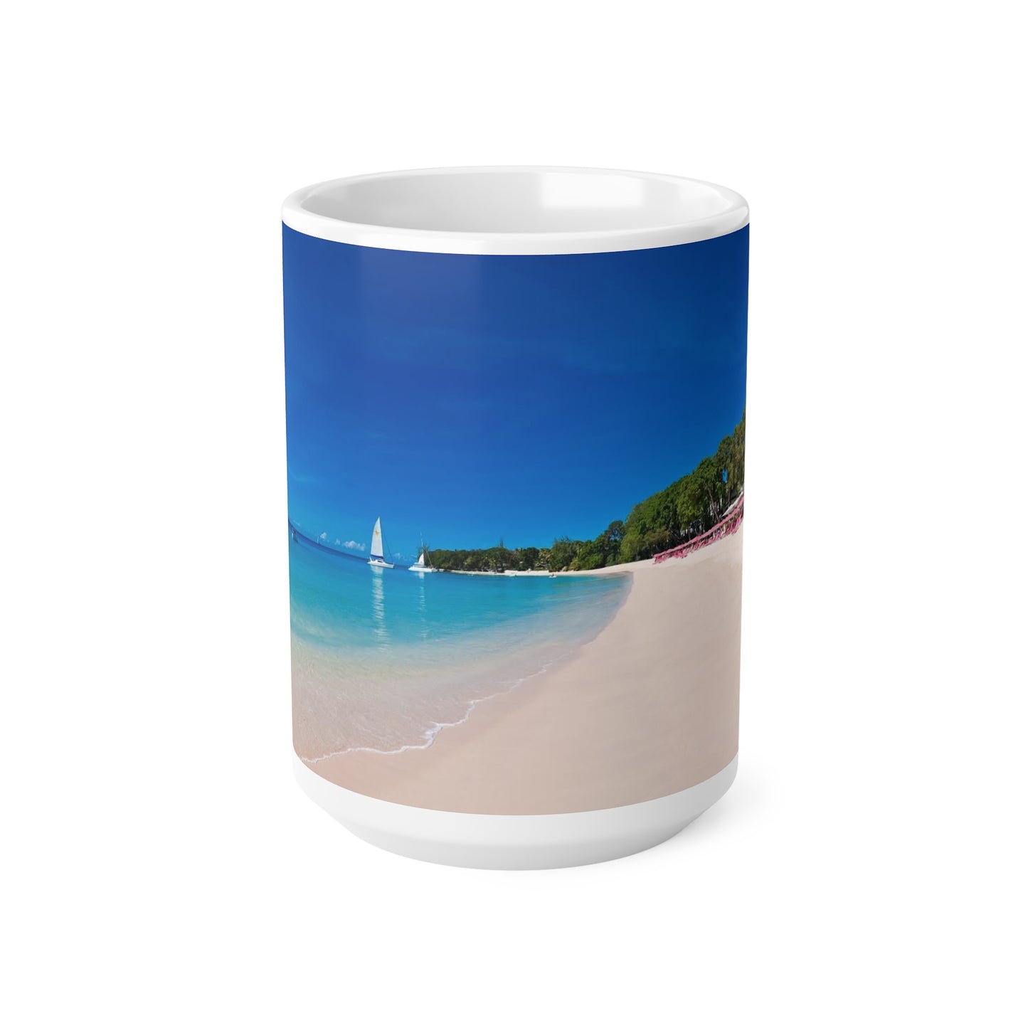 Caribbean Beach Ceramic Coffee Cups, 11oz, 15oz