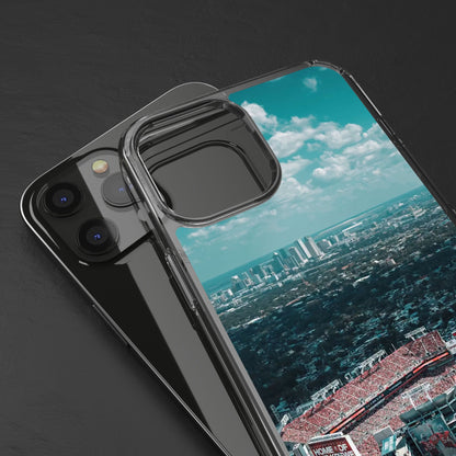 Tampa Bay Raymond James Stadium Clear Phone Case — Aerial City Stadium Design