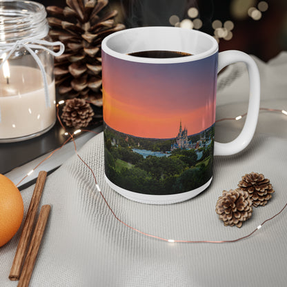 Sunset over Magic Kingdom Landscape Ceramic Mug — 11oz & 15oz Scenic Coffee Cup