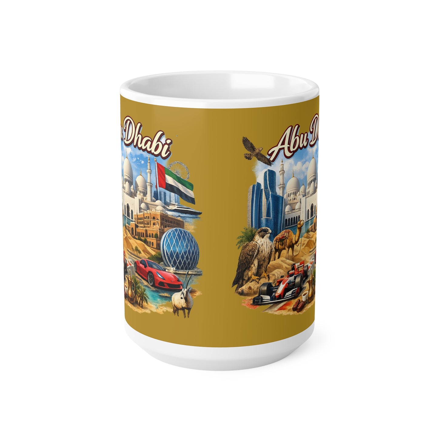 Abu Dhabi Skyline Ceramic Mug — 11oz & 15oz Souvenir Coffee Cup
