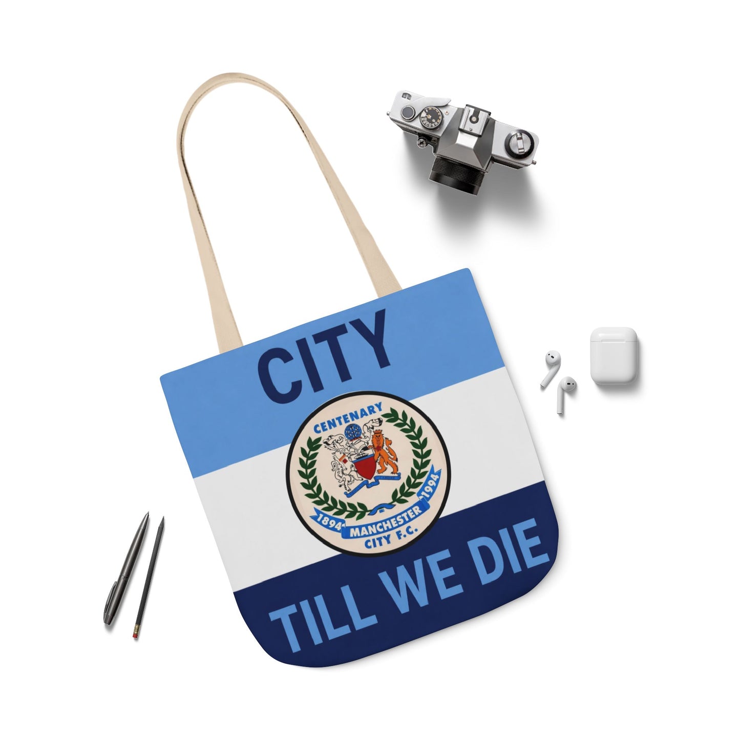 City Till We Die Canvas Tote Bag — Football Fan Flag Tote