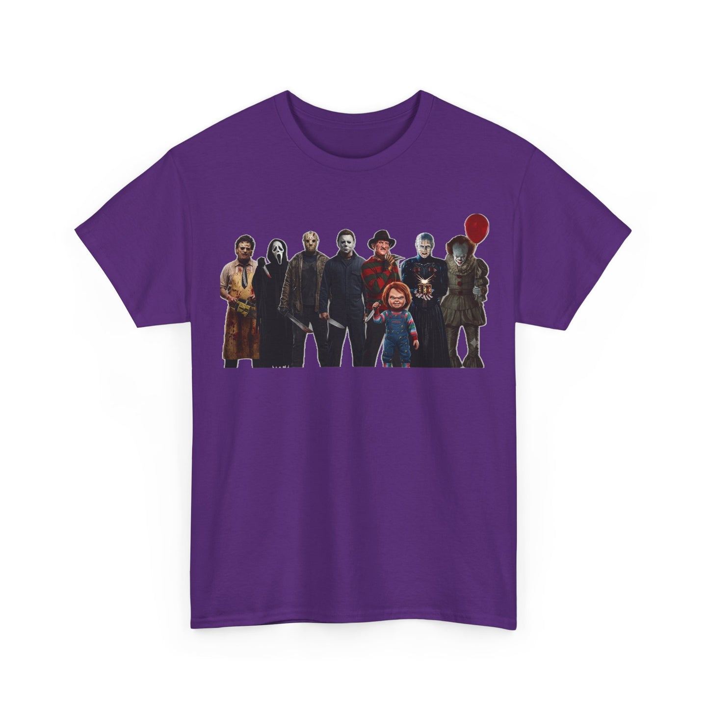 Horror Icons Collage T‑Shirt — Retro Movie Villains Graphic Tee