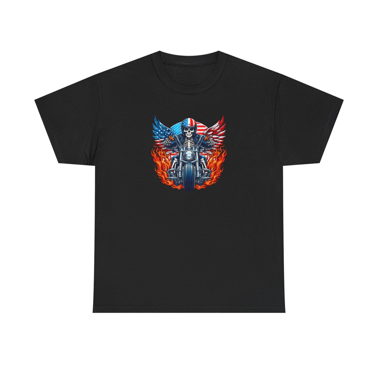 Motorcycle Skull Tee — "Sons of a B***h" Patriotic Biker Shirt
