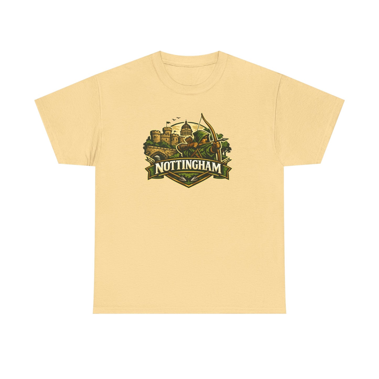 Nottingham Vintage Crest T-Shirt — Robin Hood Castle Travel Tee