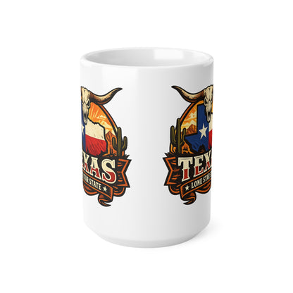 Texas Lone Star State Ceramic Coffee Cups, 11oz, 15oz