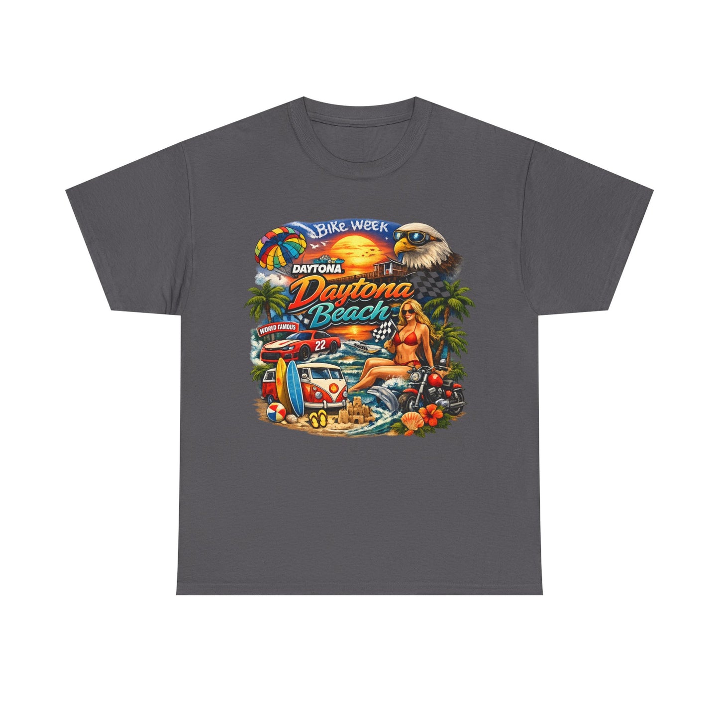 Daytona Beach Vintage Surf T-Shirt — Retro Sunset Palm Beach Tee