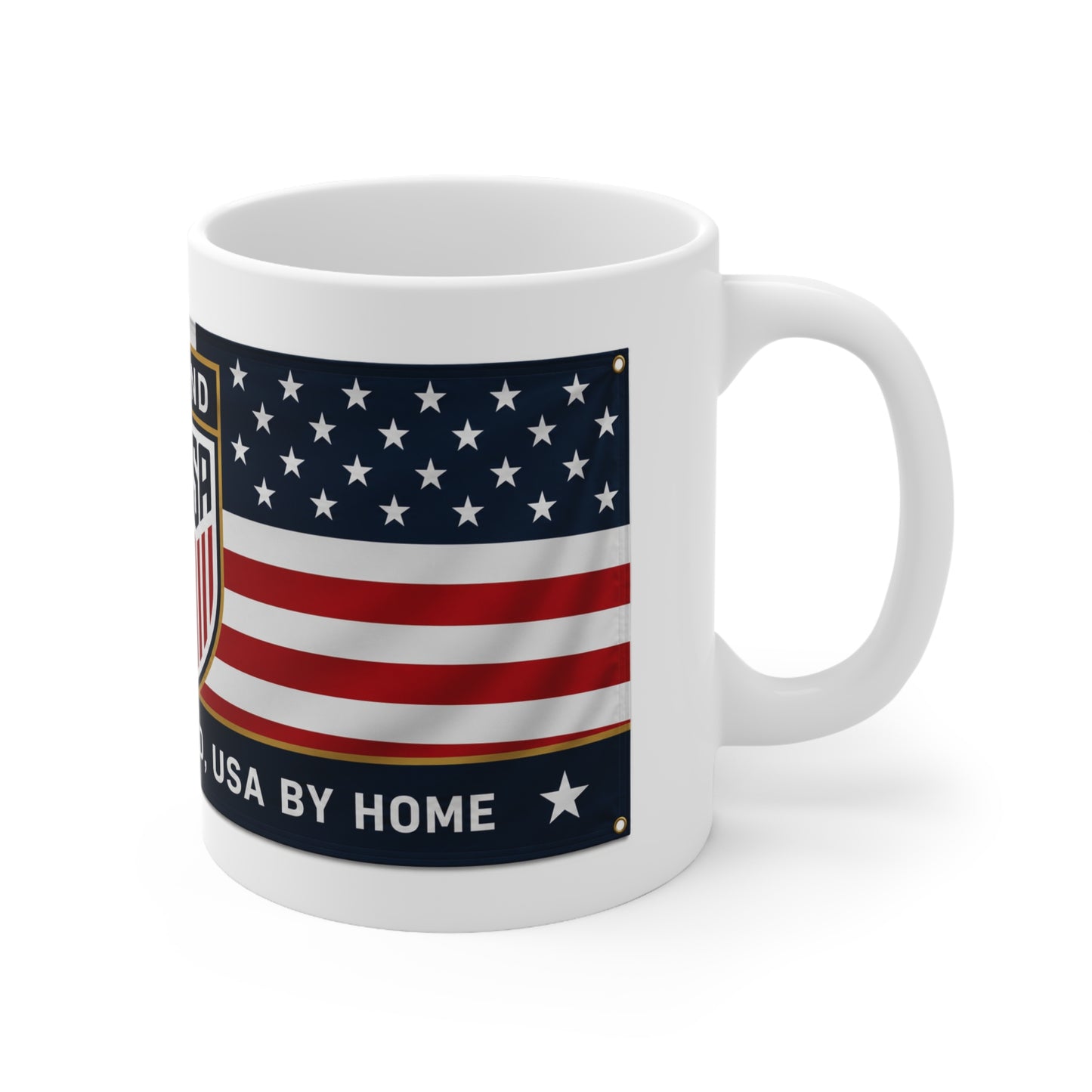 England USA Flag Crest Mug — Ceramic 11oz & 15oz (England by Blood, USA by... Design)