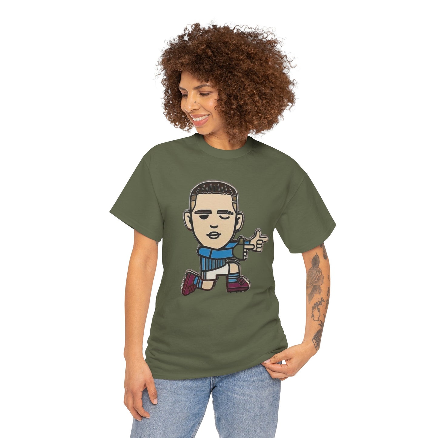 Phil Foden Cartoon Dance Pose Tee - Funky Character Graphic T-Shirt