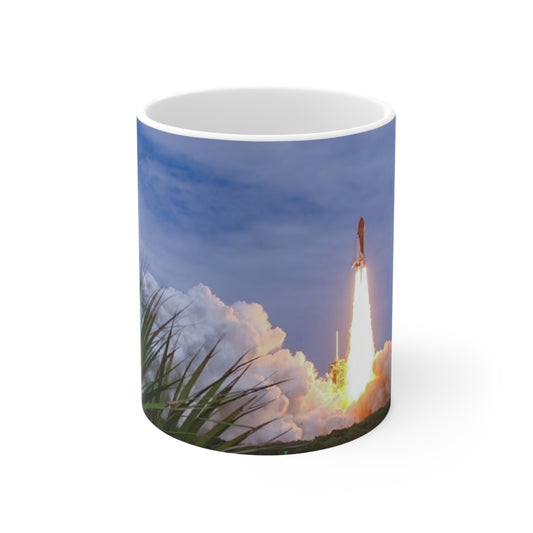 Space Shuttle Rocket Launch Ceramic Mug — Space Shuttle Coffee Cup (11oz & 15oz)