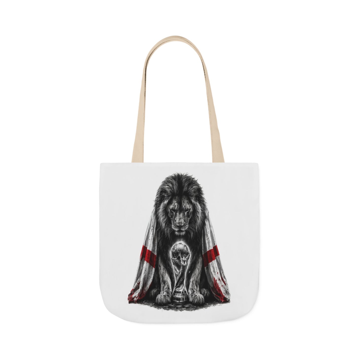 England Lion Guardian Canvas Tote — Protective Lion & Cub Illustration Tote Bag