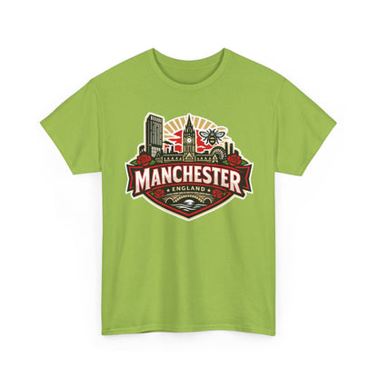 Manchester England Skyline T-Shirt — Vintage City Crest Tee