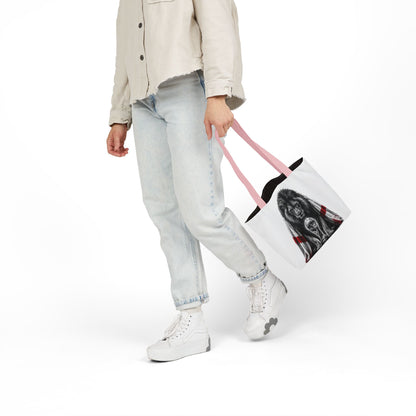 England Lion Guardian Canvas Tote — Protective Lion & Cub Illustration Tote Bag