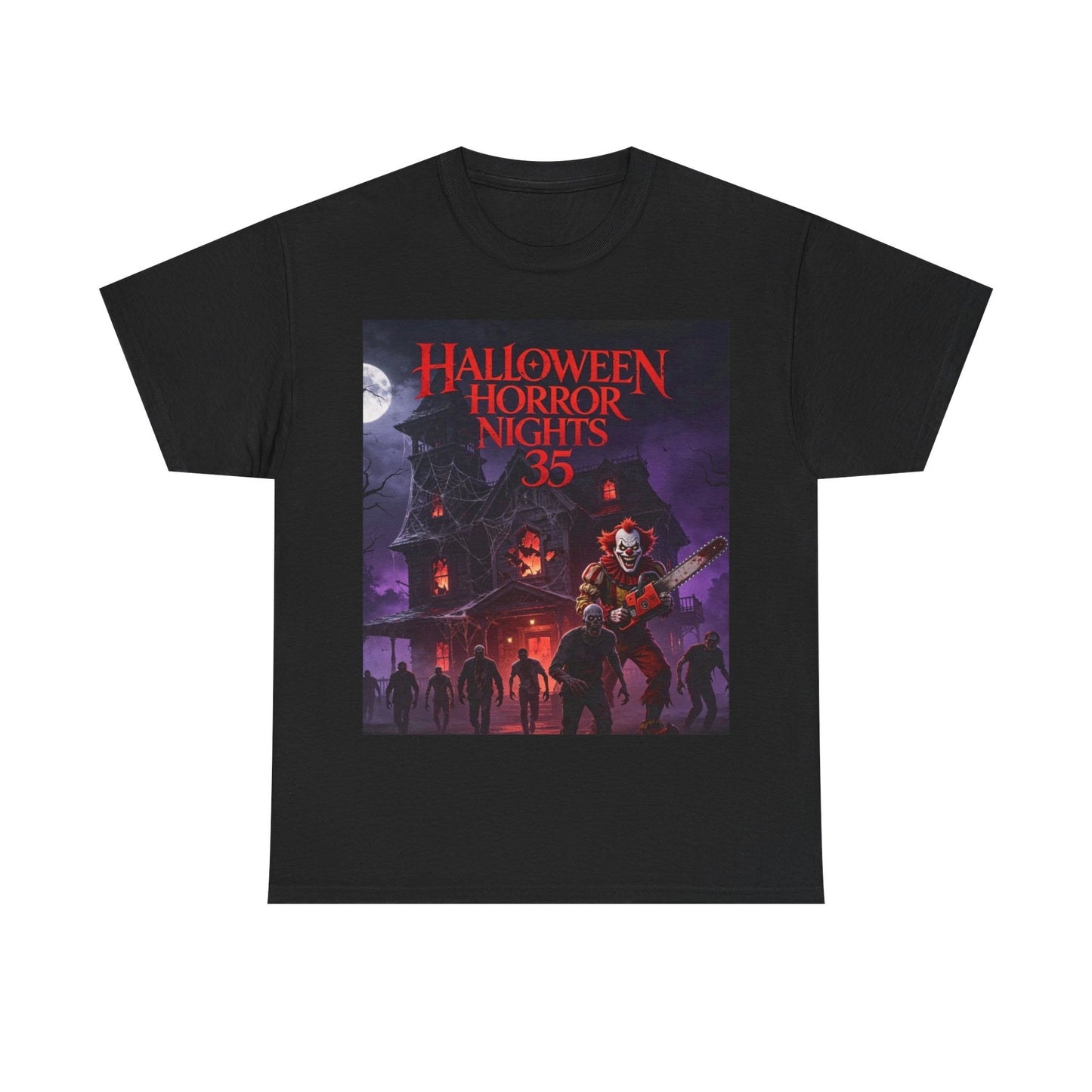 Halloween Horror Nights 35 T-Shirt — Haunted House & Clown Graphic Tee