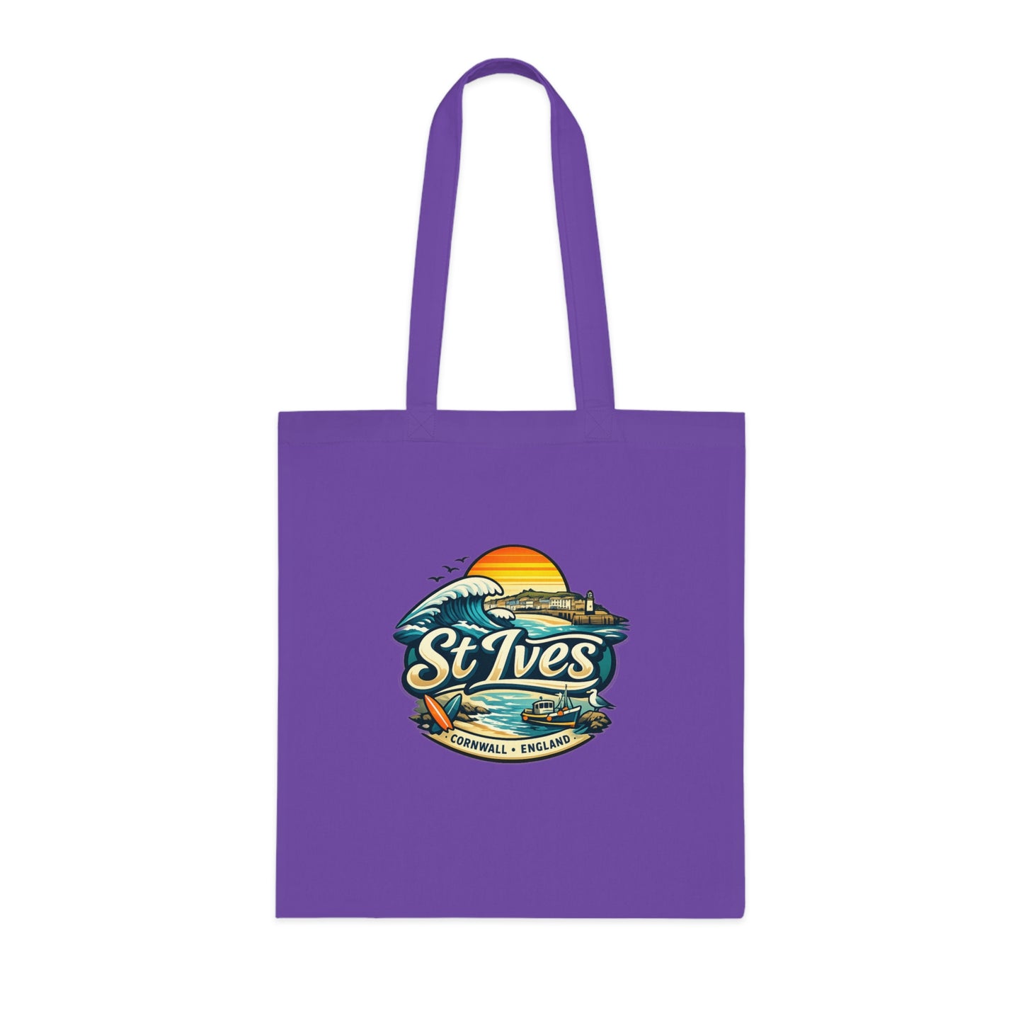 St Ives Beach Tote — Cornwall Surf Sunset Cotton Tote Bag
