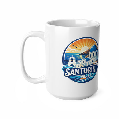 Santorini Ceramic Coffee Mug — Greece Travel Souvenir 11oz/15oz