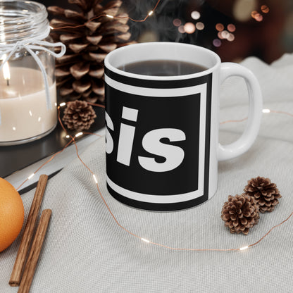 Oasis Logo Ceramic Coffee Mug — 11oz & 15oz Black Branded Coffee Cup