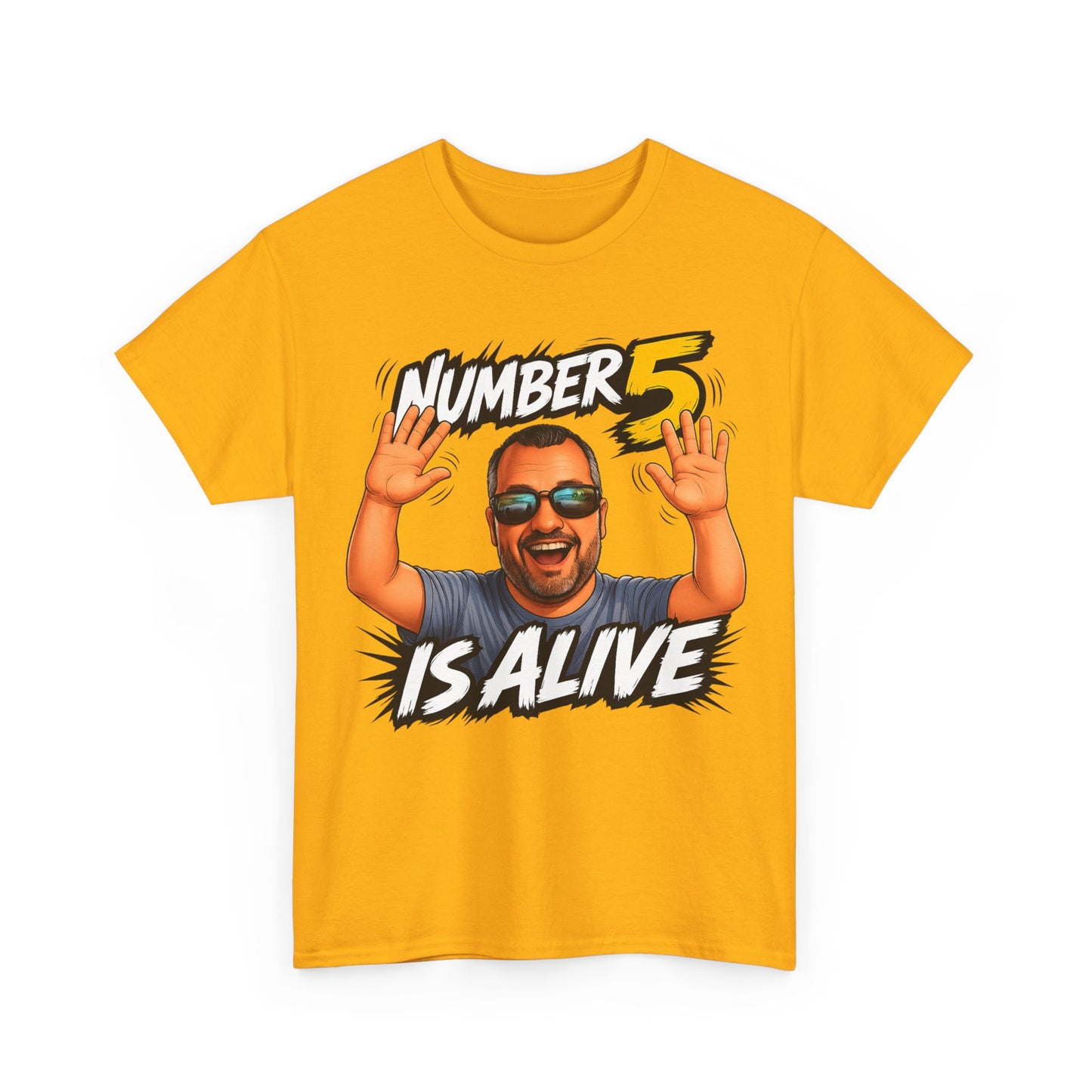 Number 5 Is Alive Graphic Tee — Funny Meme Face T‑Shirt