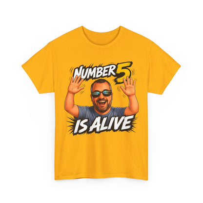Number 5 Is Alive Graphic Tee — Funny Meme Face T‑Shirt