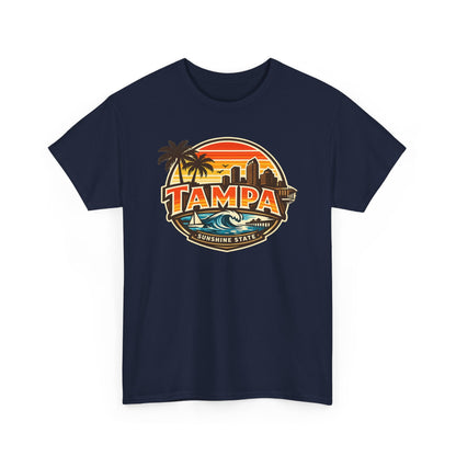 Tampa Retro Sunset T-Shirt – Vintage Palm Beach Skyline Tee