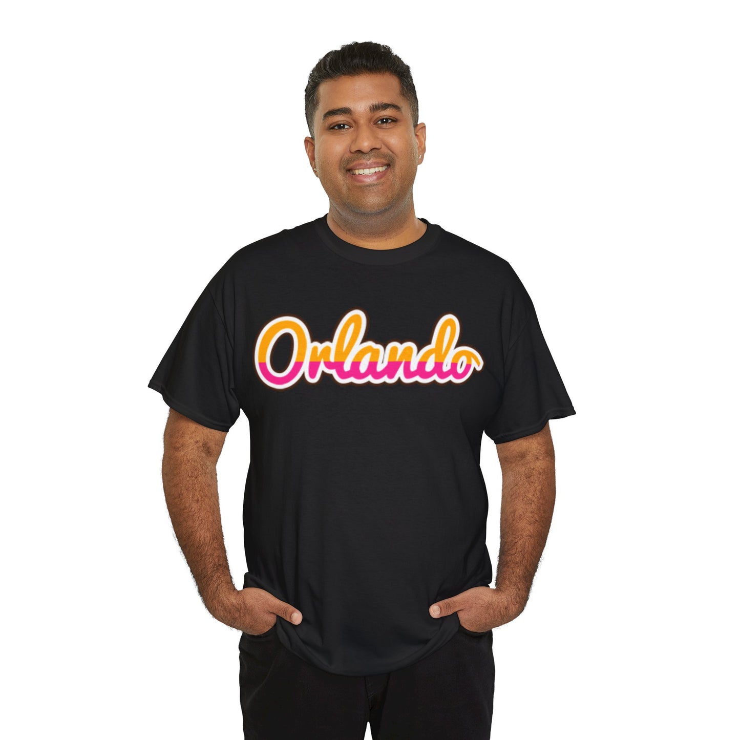 Orlando Retro Script Tee — Vintage Sunset City Souvenir Shirt