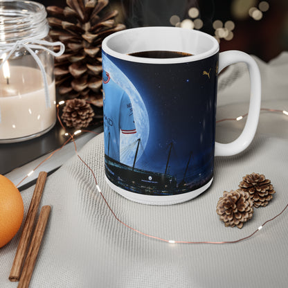 Manchester City Treble Winning Season Shirt Moonlight Ceramic Mug — Blue Jersey Nightscape 11oz/15oz