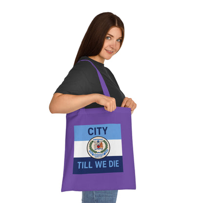 City Till We Die Cotton Tote - Football Fan Flag Tote Bag