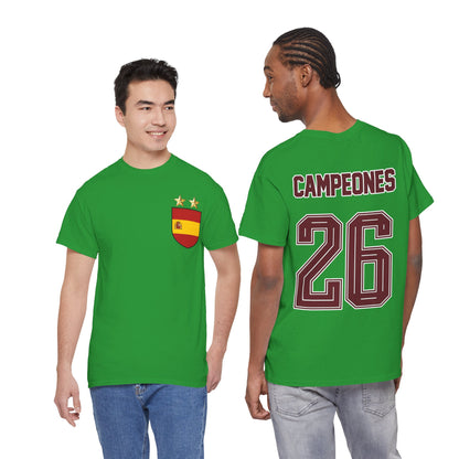 Spain World Champions 'Campeones 26' Cotton T‑Shirt