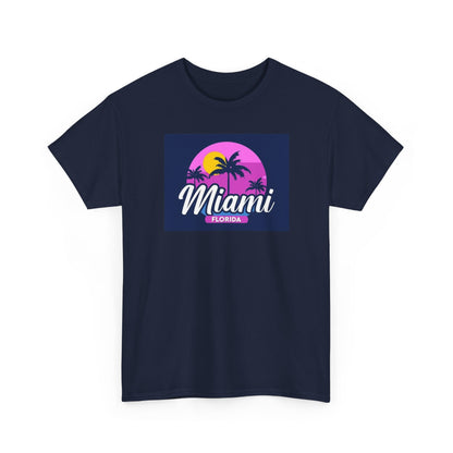 Miami Palm Sunset T-Shirt — Retro Florida Vacation Tee