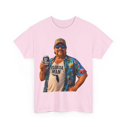 Florida Man Graphic Tee — Funny Vacation Shirt with Hawaiian Shirt Design