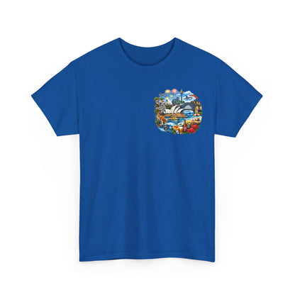 T-Shirt — Sydney Landmark Collage Tee (Opera House, Harbour Bridge, Koala & Beach Scene)