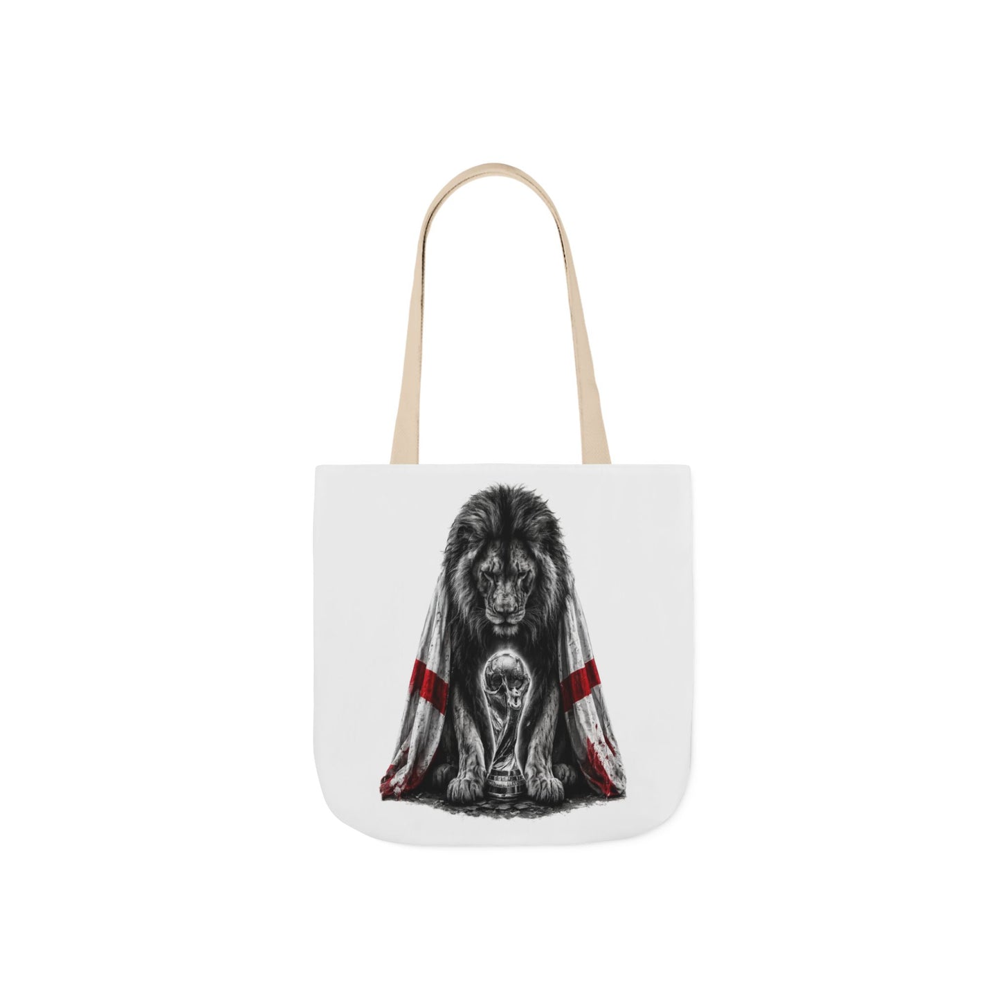 England Lion Guardian Canvas Tote — Protective Lion & Cub Illustration Tote Bag
