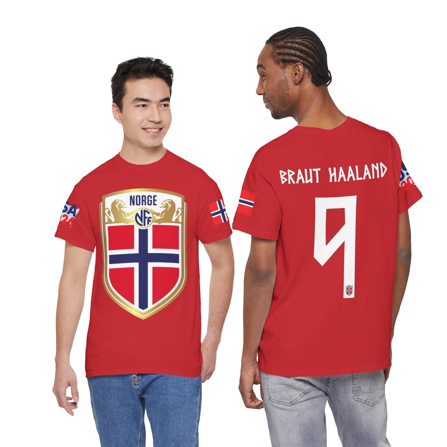 Norway Football Tee — "Braut Haaland" #9 Fan Shirt
