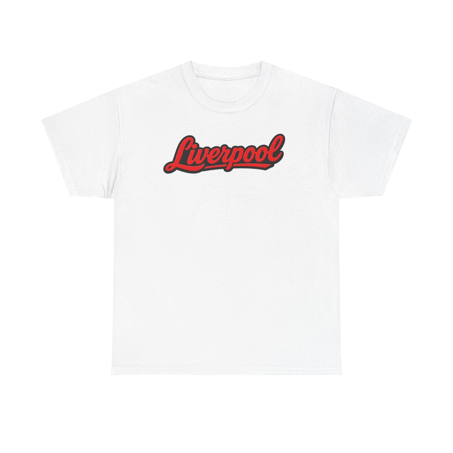 Liverpool Script T-Shirt — Retro Red Script Football Fan Tee