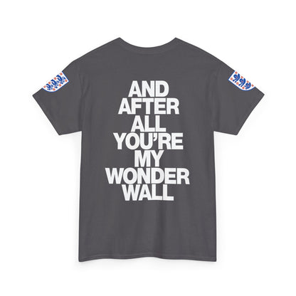 England Football Tee — "And After All You're My Wonderwall" Lyrics Tee
