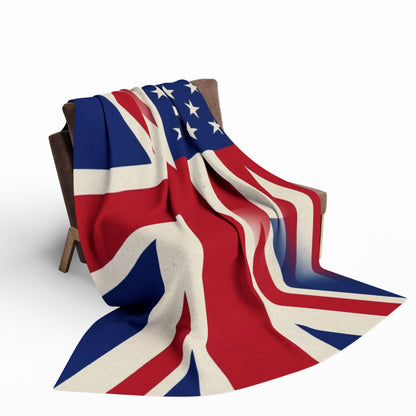 Union-Jack USA Flag Arctic Fleece Blanket – Patriotic British-American Throw