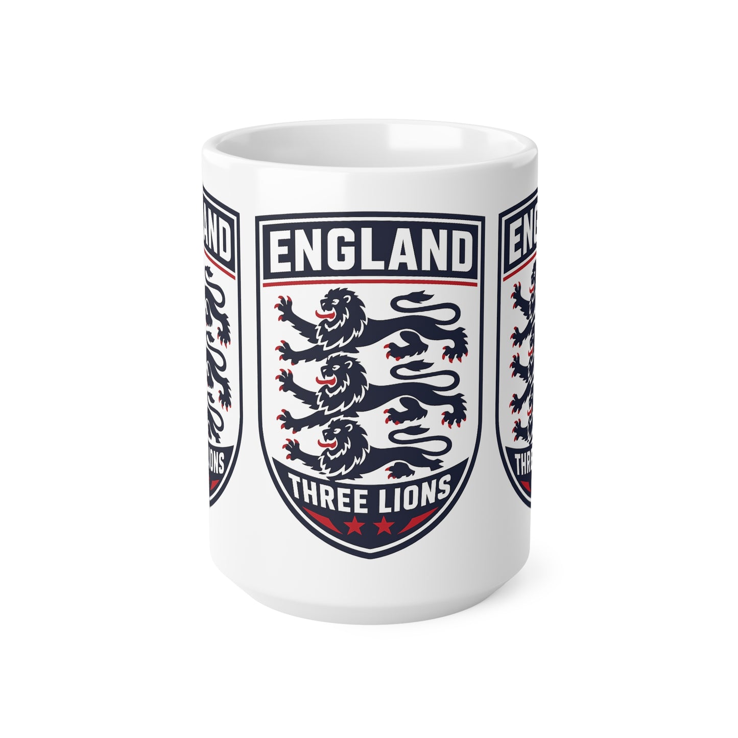 England Three Lions Ceramic Coffee Mug — 11oz & 15oz Football Fan Gift