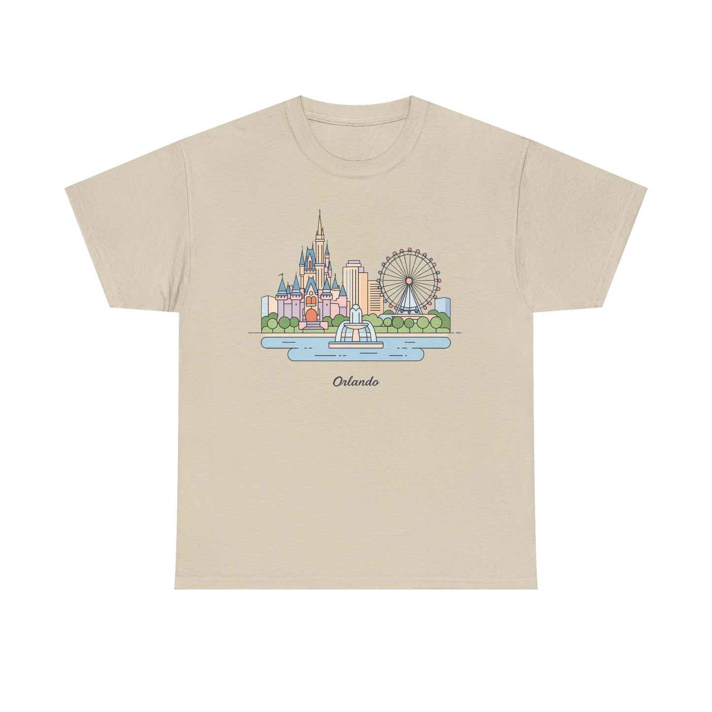 Orlando Skyline T-Shirt — Cute Cityscape Graphic Tee with 'Orlando' Text