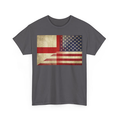 Vintage England-USA Flag T-Shirt — Retro Anglo-American Pride Tee