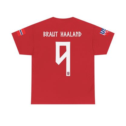 Norway Football Tee — "Braut Haaland" #9 Fan Shirt