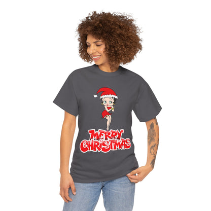 Christmas Betty Boop Tee - 'Merry Christmas' Holiday Graphic Shirt