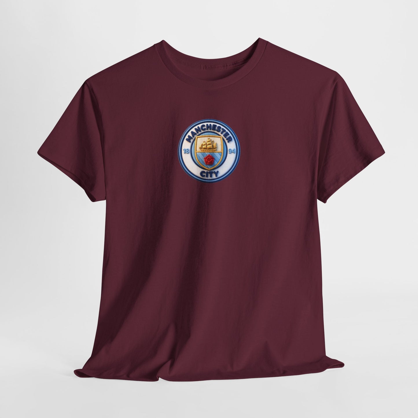 Manchester City Crest Unofficial 3D T-Shirt — Minimal Soccer Logo Tee