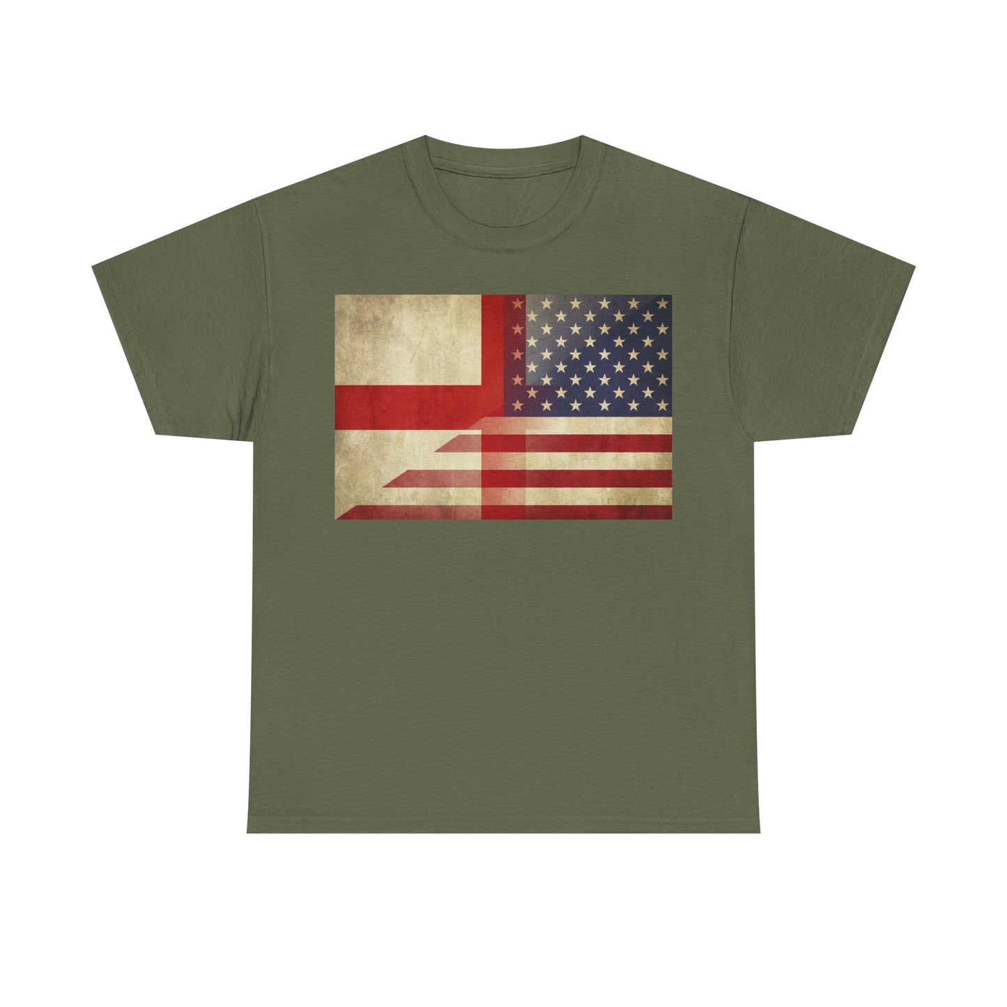 Vintage England-USA Flag T-Shirt — Retro Anglo-American Pride Tee