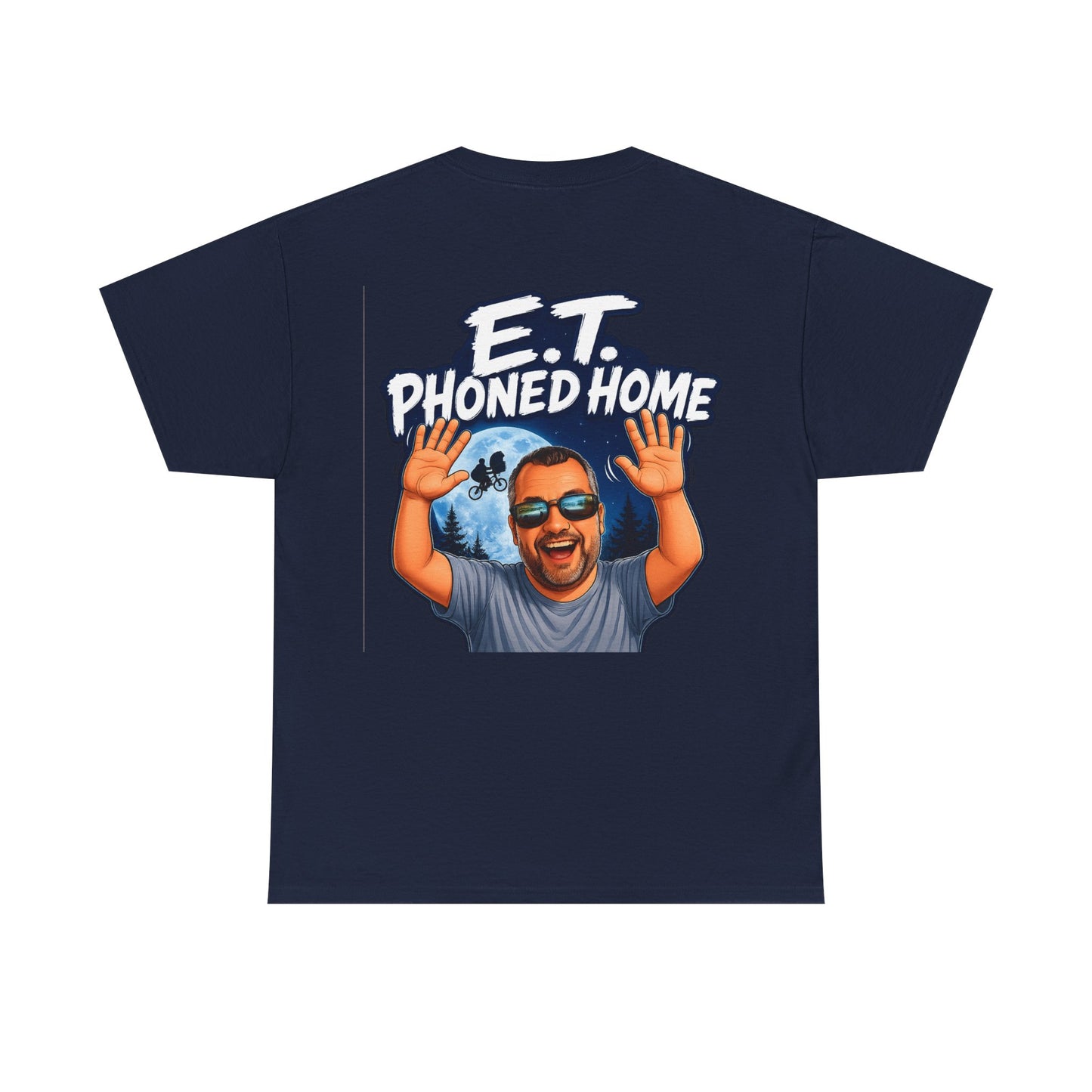 Graphic Tee — "E.T. Phoned Home" Smiling Guy Retro Design