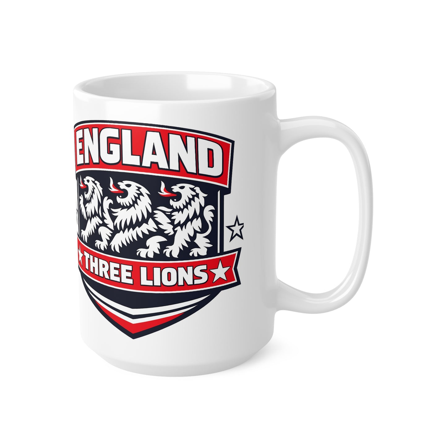 England Three Lions Ceramic Coffee Mug — 11oz & 15oz Football Fan Mug
