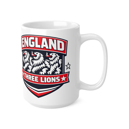 England Three Lions Ceramic Coffee Mug — 11oz & 15oz Football Fan Mug