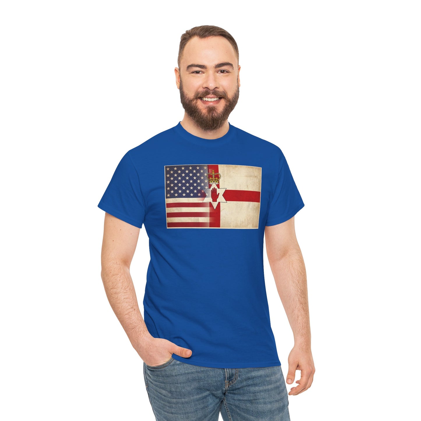 USA / Northern Ireland Flag T-Shirt – Vintage USA & Ulster Cross Tee